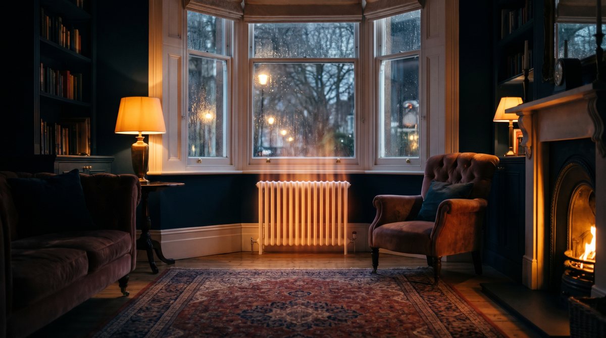 A warm radiator in a London living room